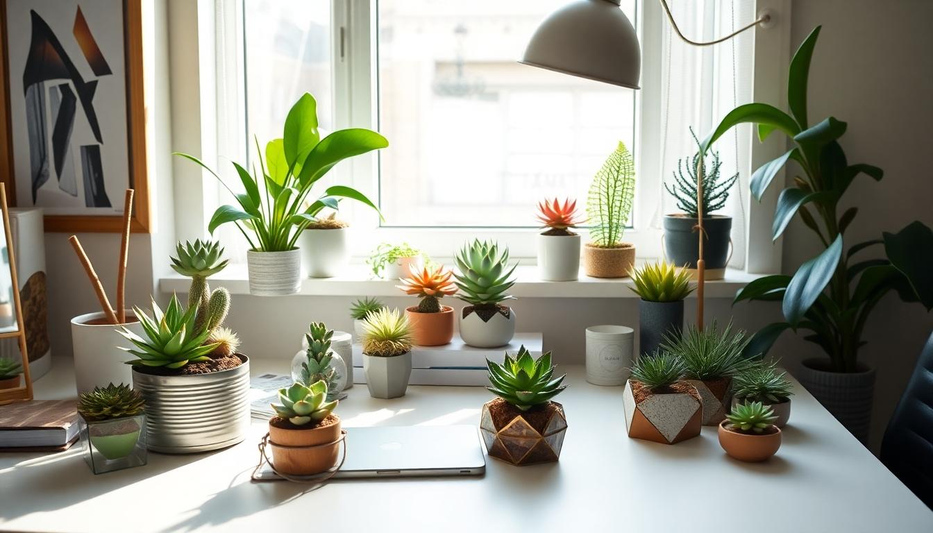 10 Fresh Plant Decor Ideas to Transform Your Home Office Space 4 10 Fresh Plant Decor Ideas to Transform Your Home Office Space 3