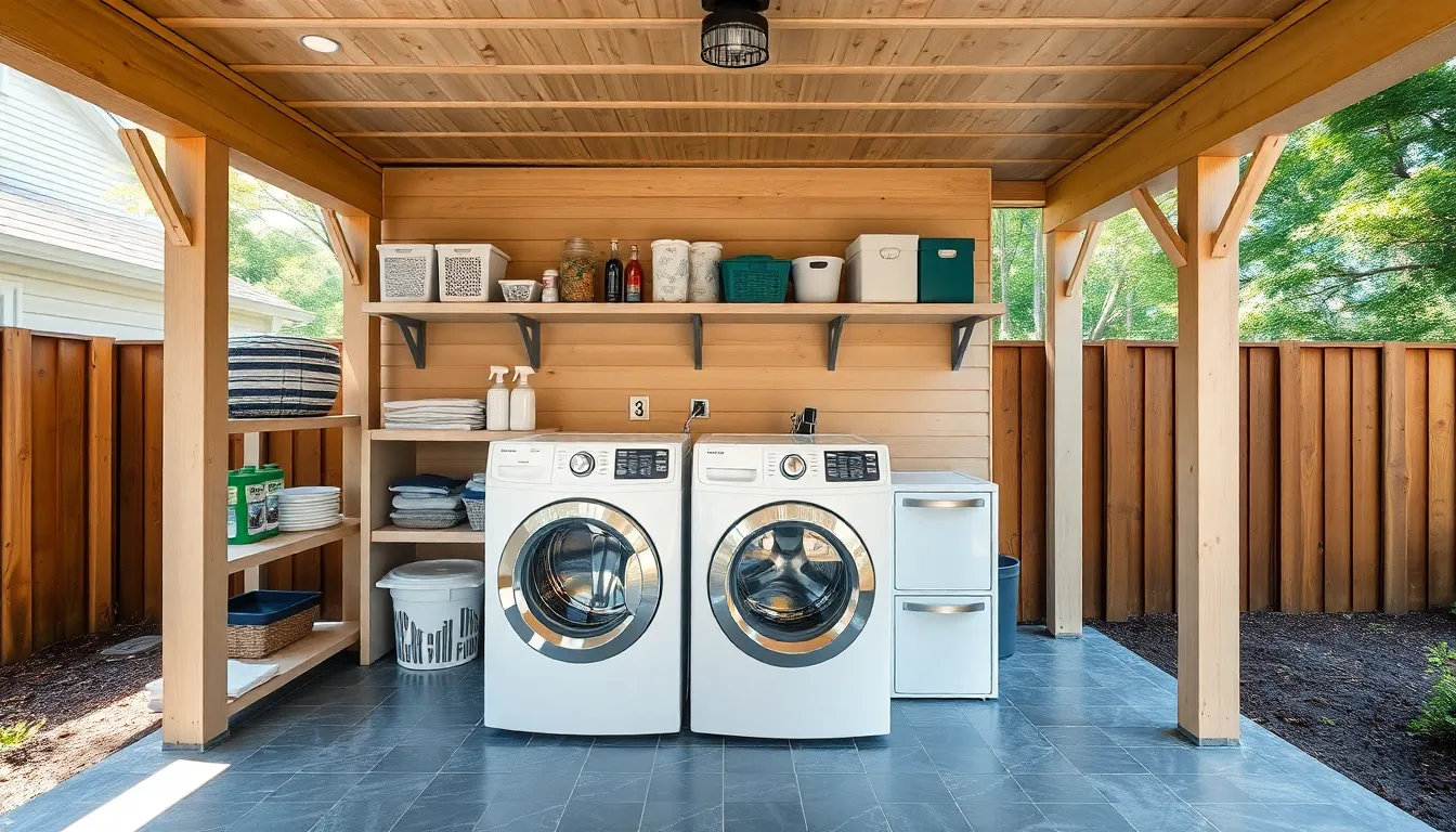 15 Creative Outdoor Washer and Dryer Ideas to Transform Your Laundry Space 4 15 Creative Outdoor Washer and Dryer Ideas to Transform Your Laundry Space 3