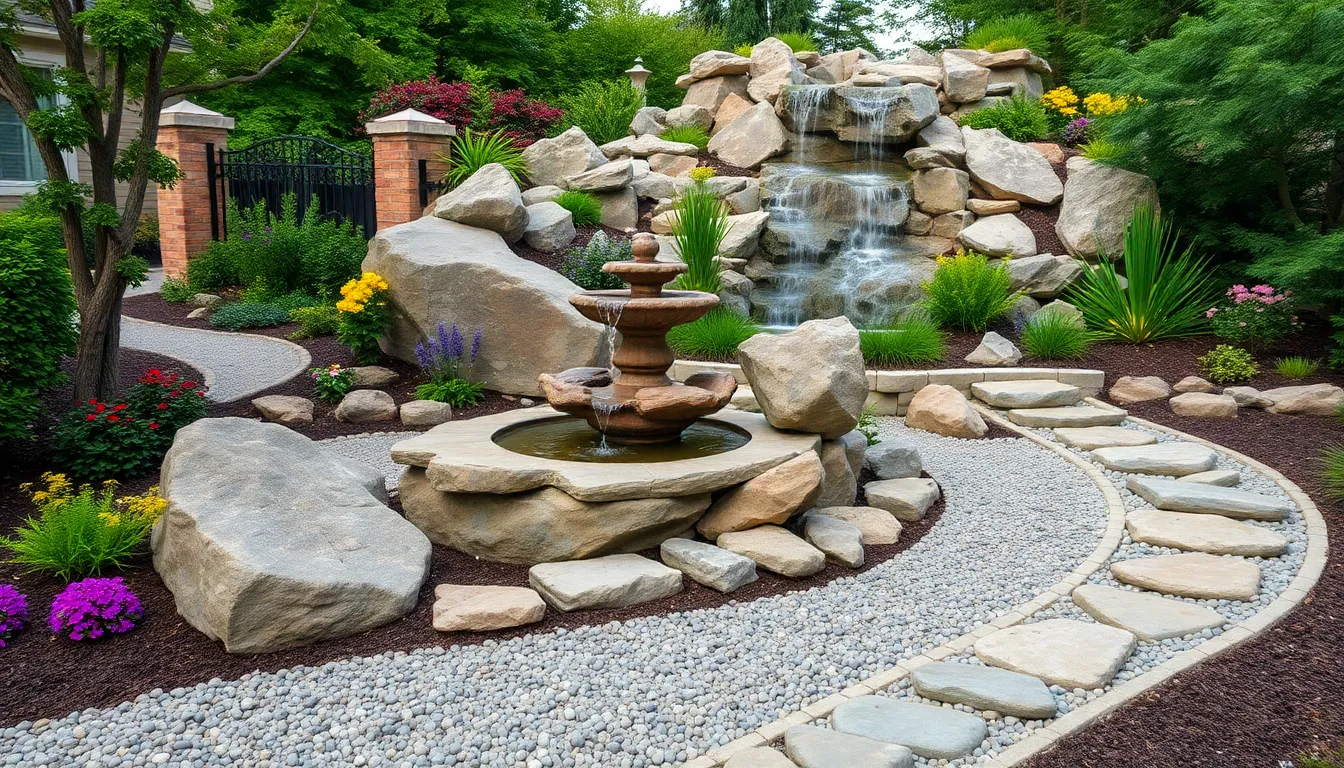 rock landscaping ideas front yard
