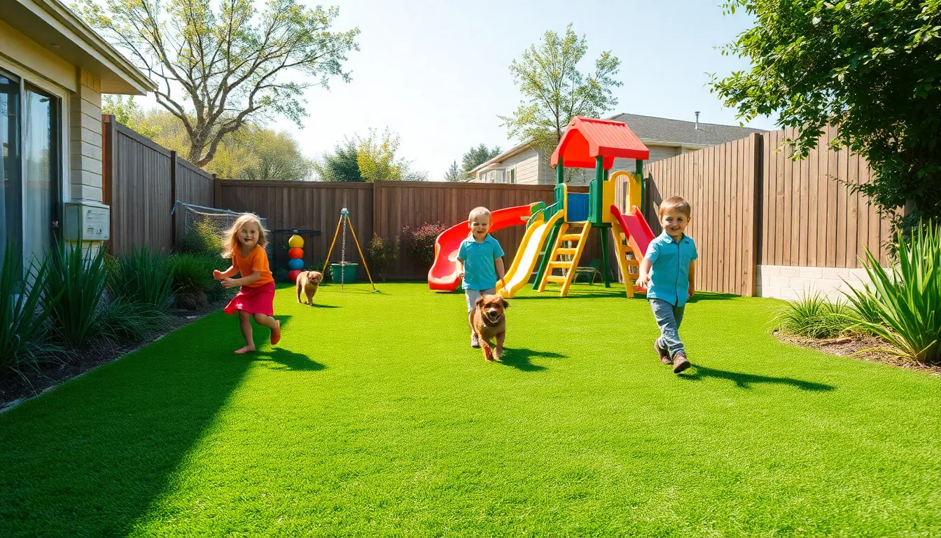 turf backyard ideas play areas