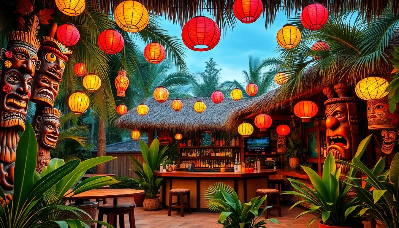 25 Backyard Tiki Bar Ideas to Transform Your Outdoor Space Into a Tropical Paradise 6 25 Backyard Tiki Bar Ideas to Transform Your Outdoor Space Into a Tropical Paradise 5