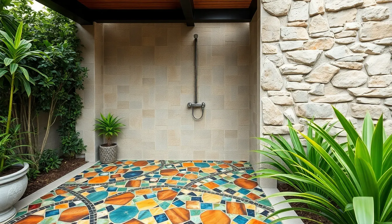 15 Stunning Outdoor Shower Floor Ideas That Transform Your Backyard (2025) 6 15 Stunning Outdoor Shower Floor Ideas That Transform Your Backyard (2025) 5