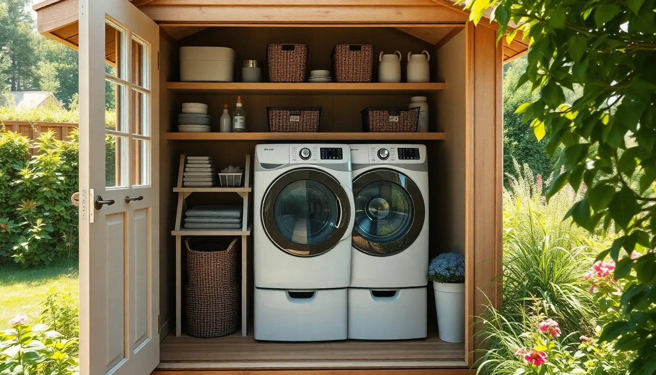 15 Creative Outdoor Washer and Dryer Ideas to Transform Your Laundry Space 6 15 Creative Outdoor Washer and Dryer Ideas to Transform Your Laundry Space 5