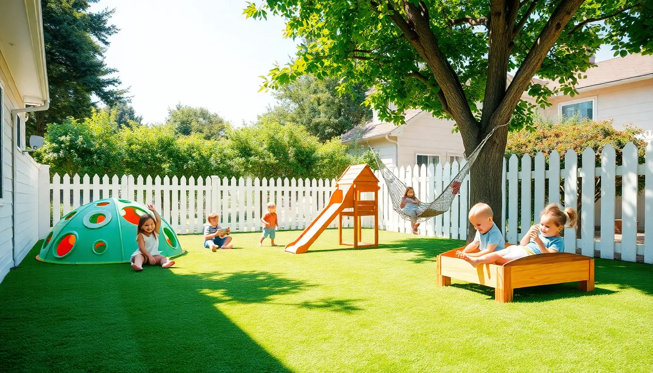 turf backyard ideas play areas