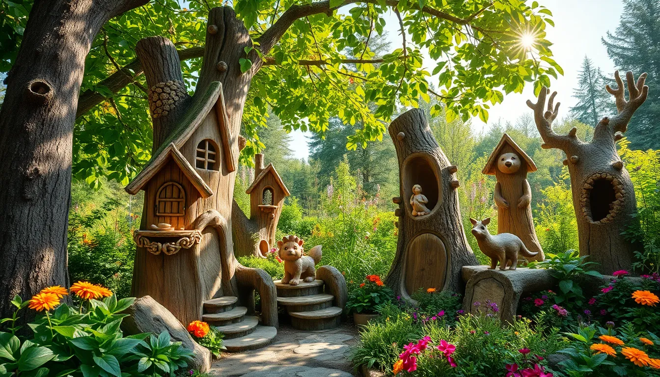 15 Creative Tree Trunk Ideas for Stunning Outdoor Spaces (DIY Guide) 8 15 Creative Tree Trunk Ideas for Stunning Outdoor Spaces (DIY Guide) 7