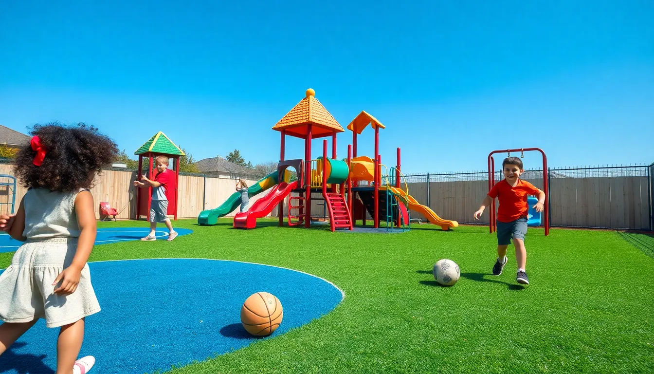 turf backyard ideas play areas
