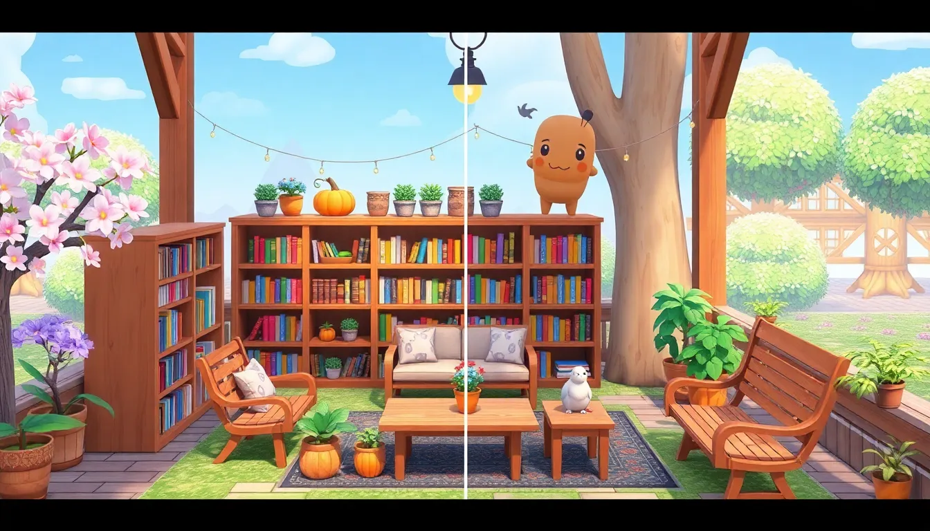 15 Stunning ACNH Outdoor Library Ideas to Transform Your Island Into a Reading Paradise 24 15 Stunning ACNH Outdoor Library Ideas to Transform Your Island Into a Reading Paradise 23