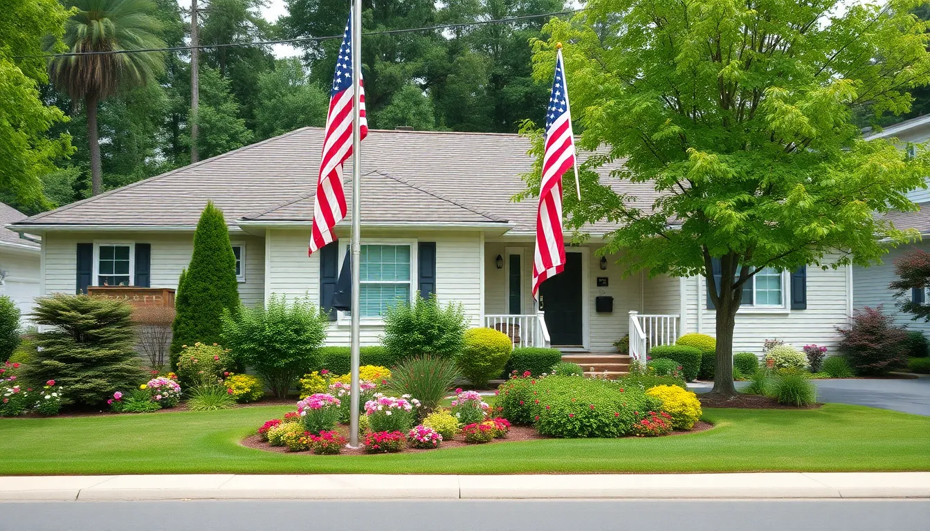 15 Creative Front Yard Flag Pole Ideas That Transform Your Home's Curb Appeal 10 15 Creative Front Yard Flag Pole Ideas That Transform Your Home's Curb Appeal 9