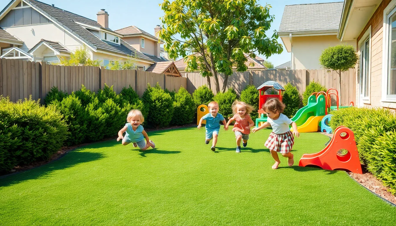 turf backyard ideas play areas
