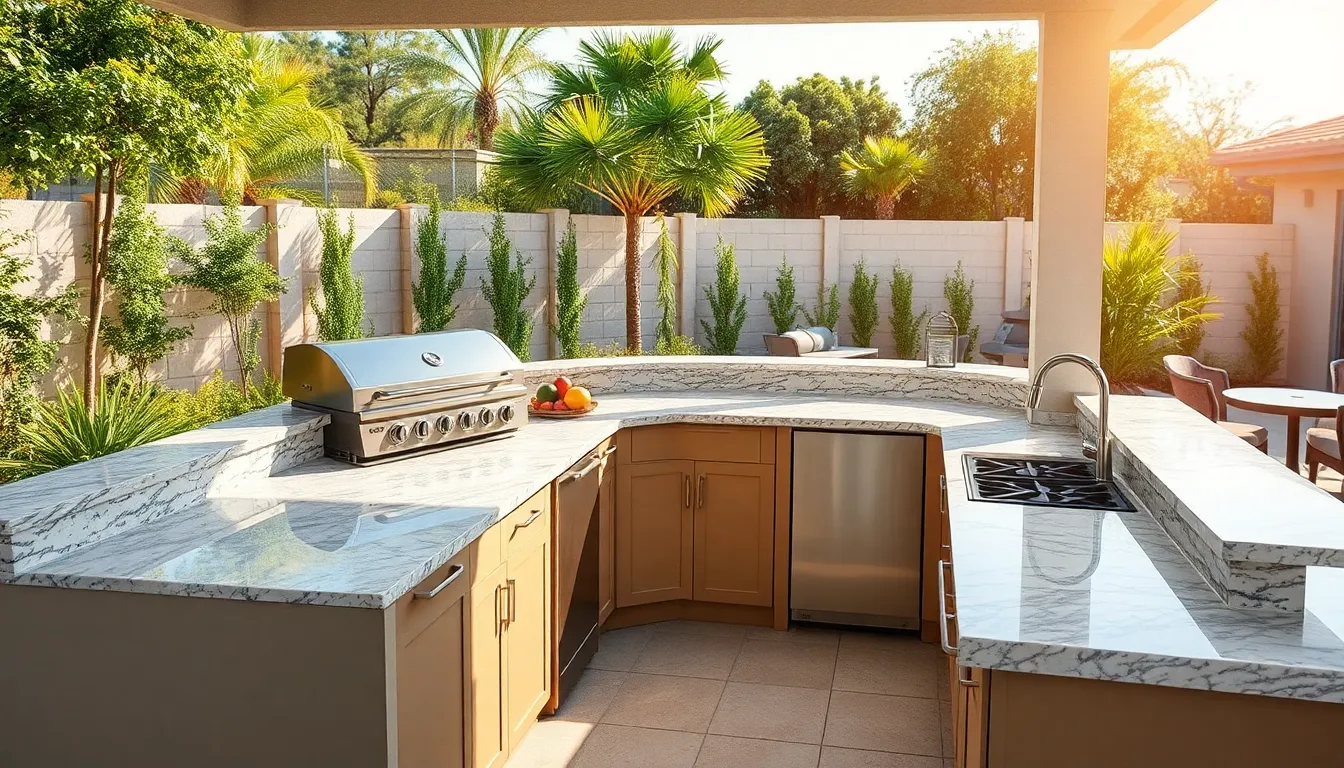 15 Stunning Outdoor Kitchen Countertop Ideas That Weather Any Storm 12 15 Stunning Outdoor Kitchen Countertop Ideas That Weather Any Storm 11