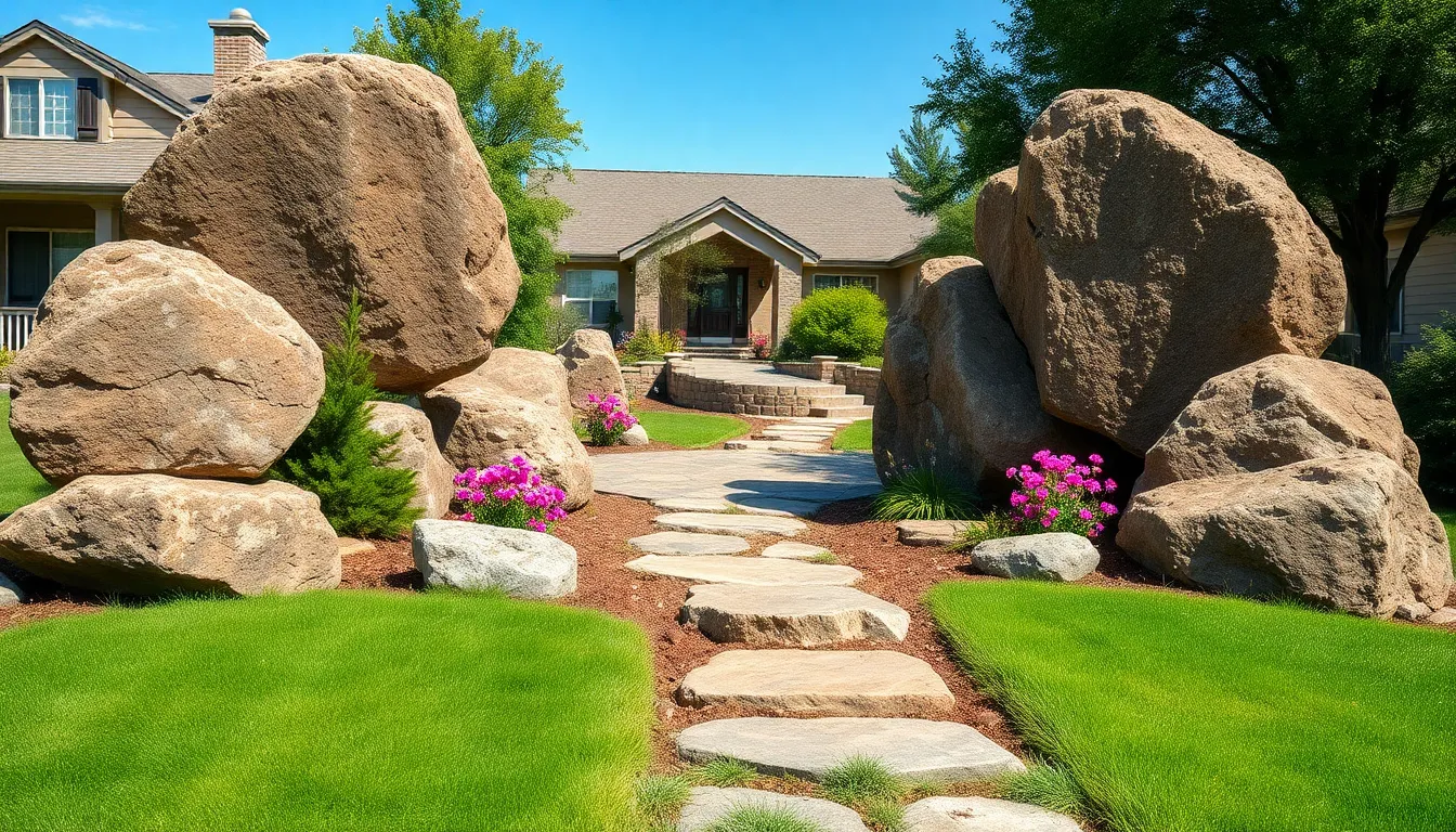 rock landscaping ideas front yard