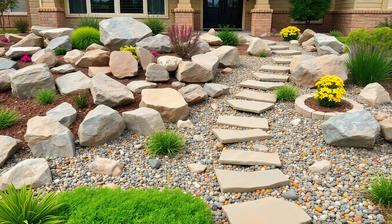 rock landscaping ideas front yard