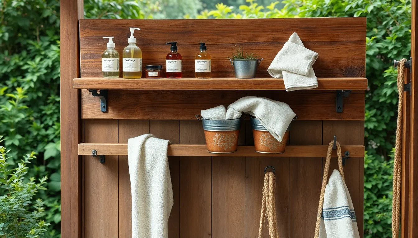 23 Rustic Outdoor Shower Ideas That Transform Your Backyard Into a Natural Retreat 14 23 Rustic Outdoor Shower Ideas That Transform Your Backyard Into a Natural Retreat 13