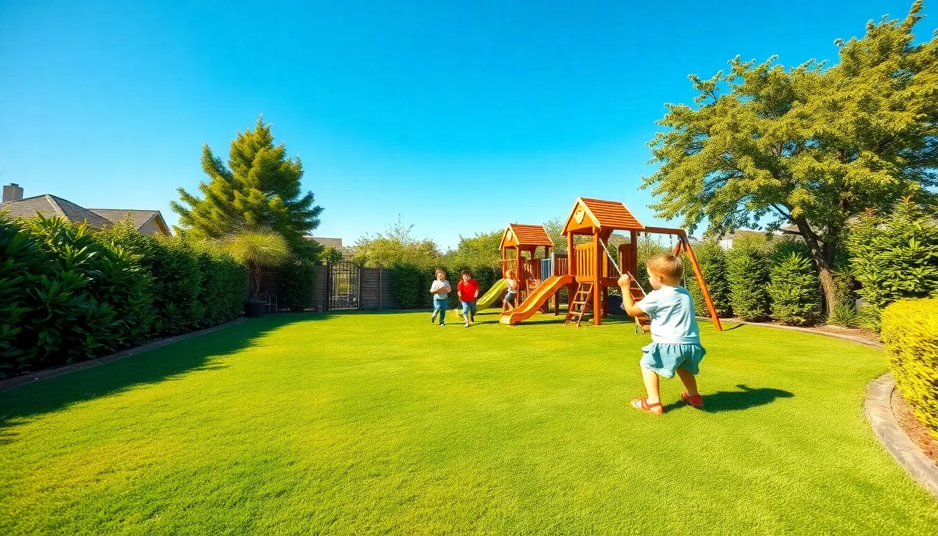 turf backyard ideas play areas