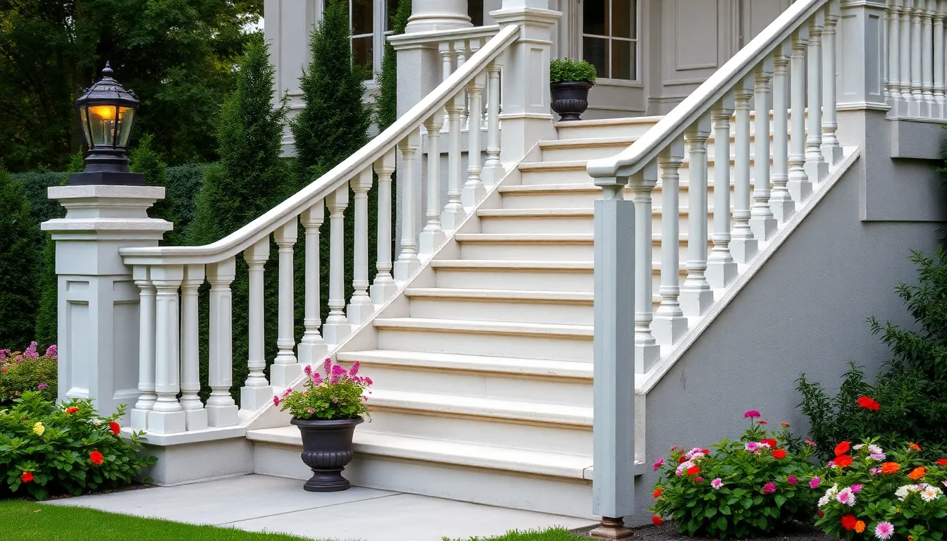 25 Stunning Outdoor Stair Railing Ideas to Transform Your Home's Curb Appeal 16 25 Stunning Outdoor Stair Railing Ideas to Transform Your Home's Curb Appeal 15