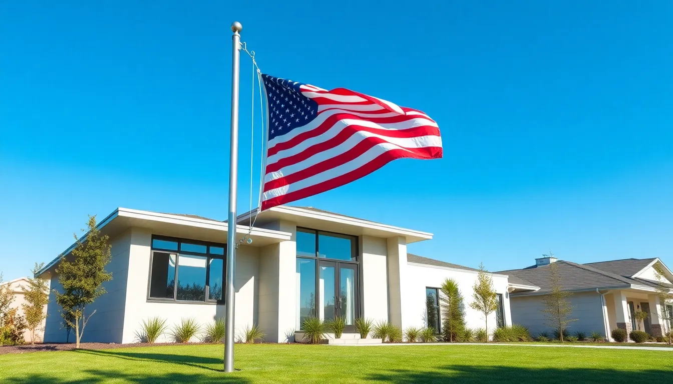 15 Creative Front Yard Flag Pole Ideas That Transform Your Home's Curb Appeal 2 15 Creative Front Yard Flag Pole Ideas That Transform Your Home's Curb Appeal 1