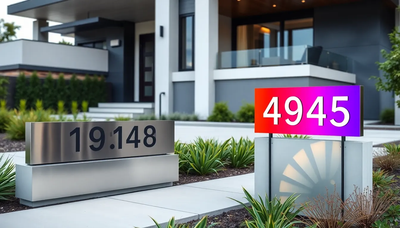 25 Stunning Outdoor Address Sign Ideas to Boost Your Home's Curb Appeal 2 25 Stunning Outdoor Address Sign Ideas to Boost Your Home's Curb Appeal 1