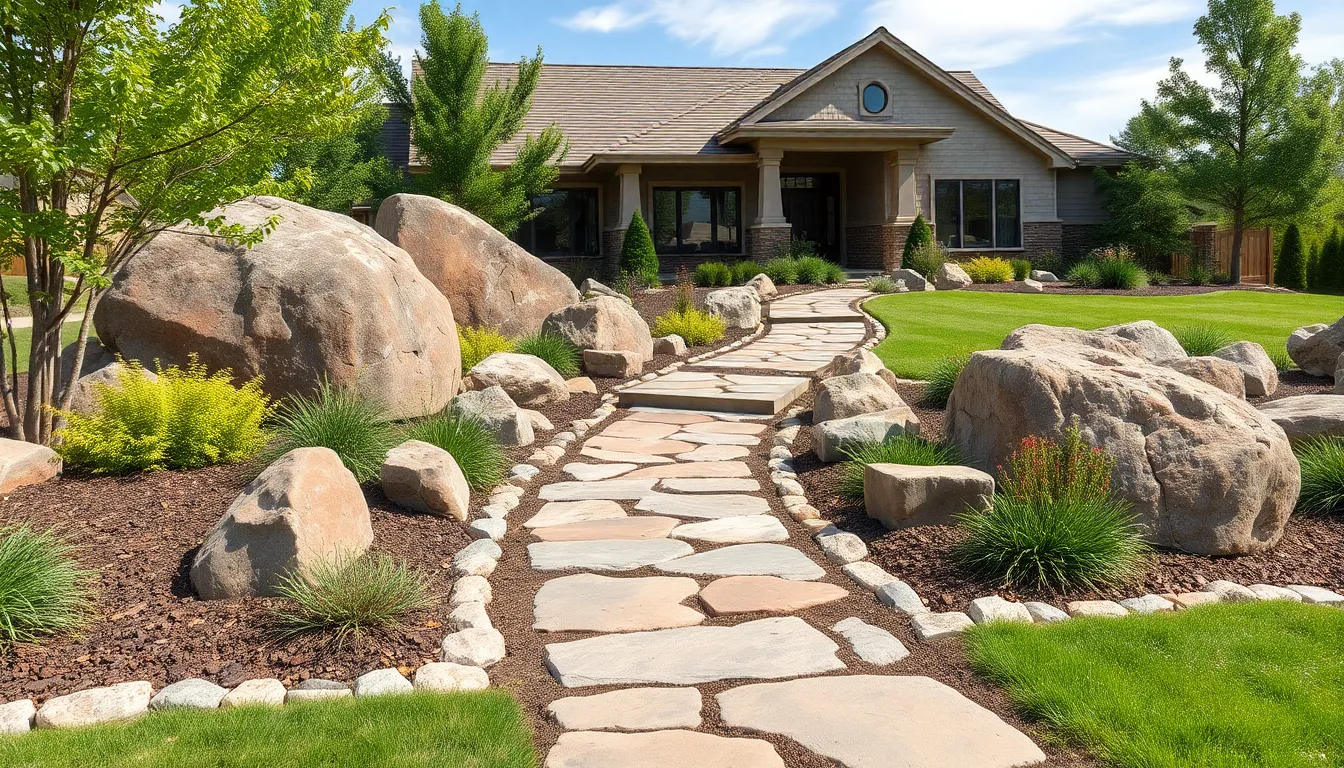 rock landscaping ideas front yard