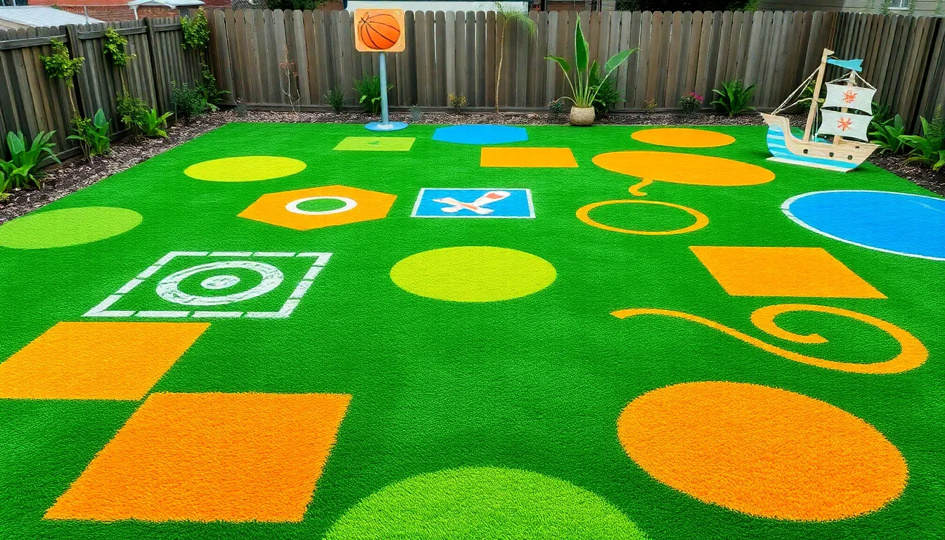 turf backyard ideas play areas
