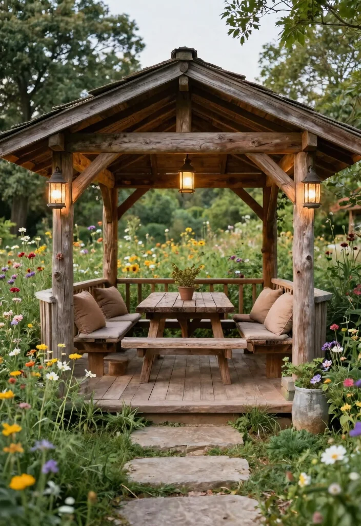 10 Animal Crossing Gazebo Ideas for Cute Garden Inspiration 12 10 Animal Crossing Gazebo Ideas for Cute Garden Inspiration 2. Rustic Wooden Retreat 0
