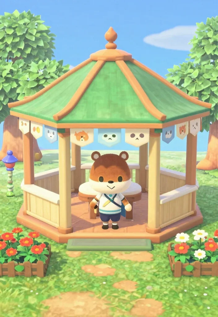 10 Animal Crossing Gazebo Ideas for Cute Garden Inspiration 78 10 Animal Crossing Gazebo Ideas for Cute Garden Inspiration 8. Playful Animal Crossing Gazebo 0
