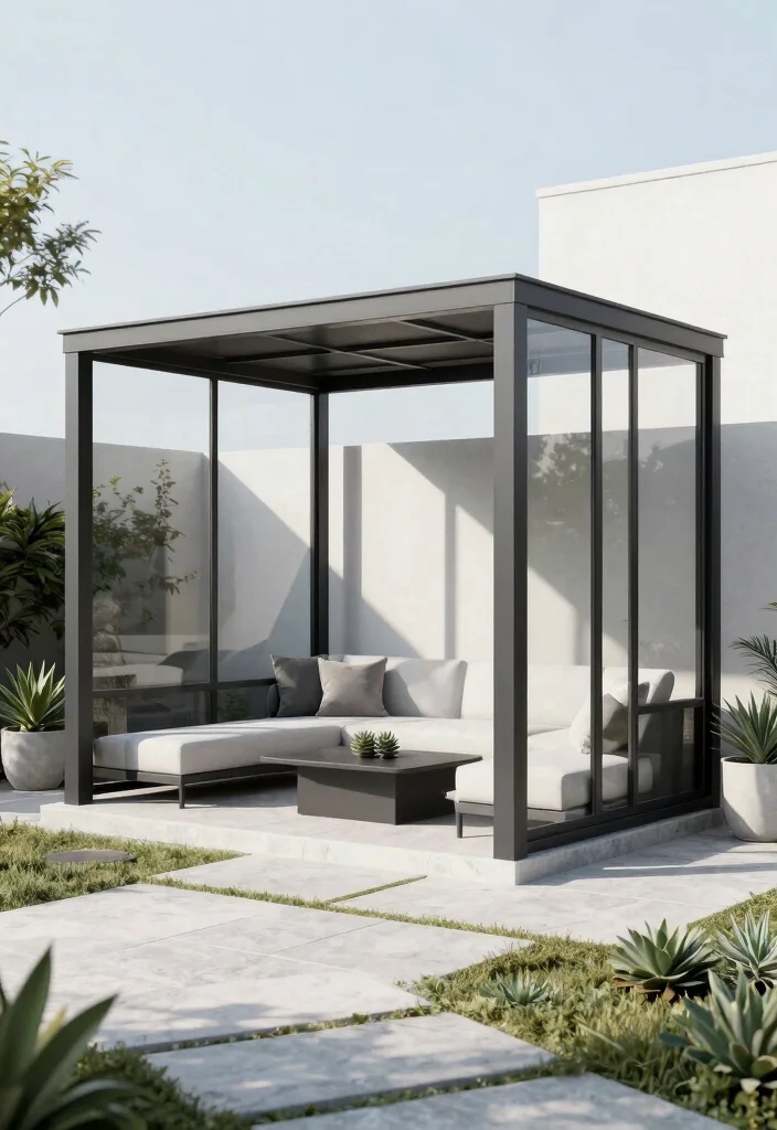 10 Backyard Gazebo Ideas for Relaxed Outdoor Living 2. Modern Minimalist Style 0