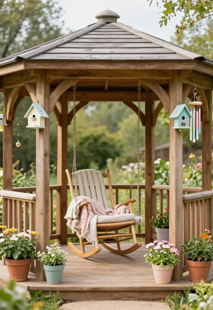 10 Backyard Gazebo Ideas for Relaxed Outdoor Living 5. Cozy Cottage Vibes 0