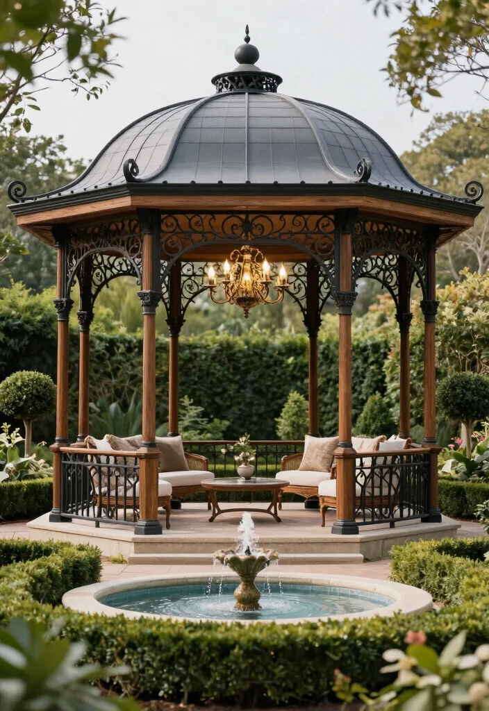 10 Backyard Gazebo Ideas for Relaxed Outdoor Living 6. Elegant Formal Design 0