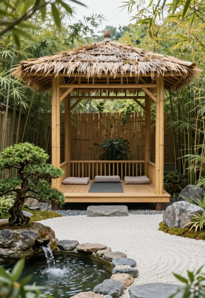 10 Backyard Gazebo Ideas for Relaxed Outdoor Living 8. Zen Garden Retreat 0
