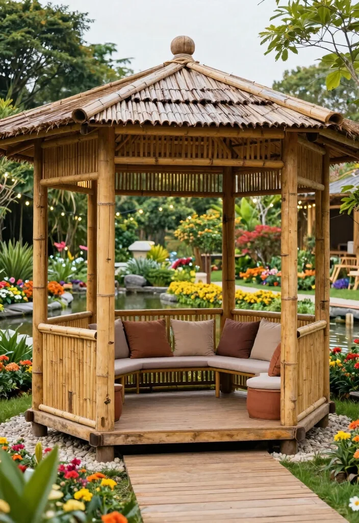10 Bamboo Gazebo Ideas for Natural Outdoor Style 1 10 Bamboo Gazebo Ideas for Natural Outdoor Style 1. Rustic Charm with Open Sides 0
