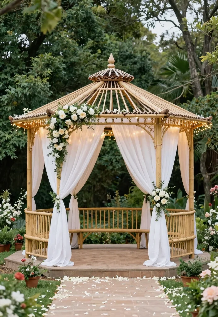 10 Bamboo Gazebo Ideas for Natural Outdoor Style 34 10 Bamboo Gazebo Ideas for Natural Outdoor Style 4. Elegant Wedding Venue 0