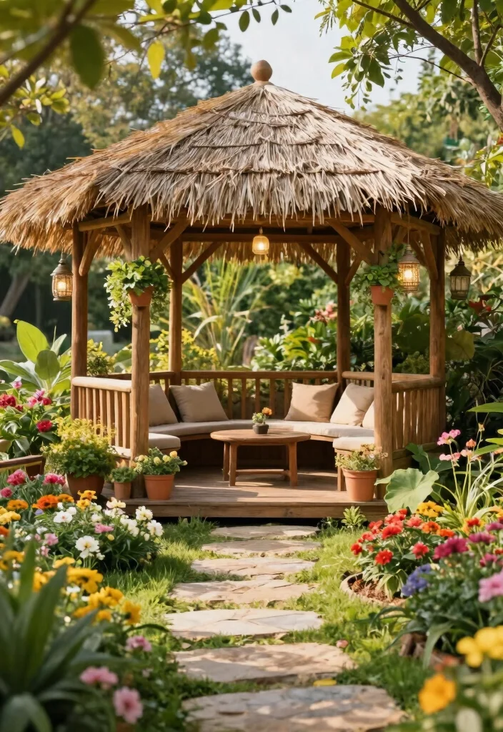 10 Big Gazebo Ideas for Large Backyards and Events 1. Rustic Wooden Charm 0