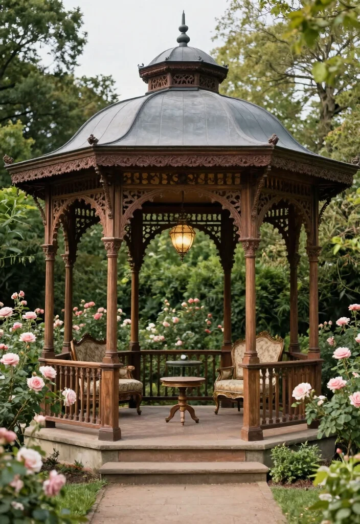 10 Big Gazebo Ideas for Large Backyards and Events 5. Vintage Victorian Style 0