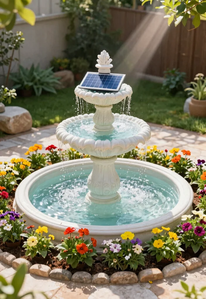 10 Corner Fountain Ideas for Compact Garden Design 9. Compact Solar Fountain 0