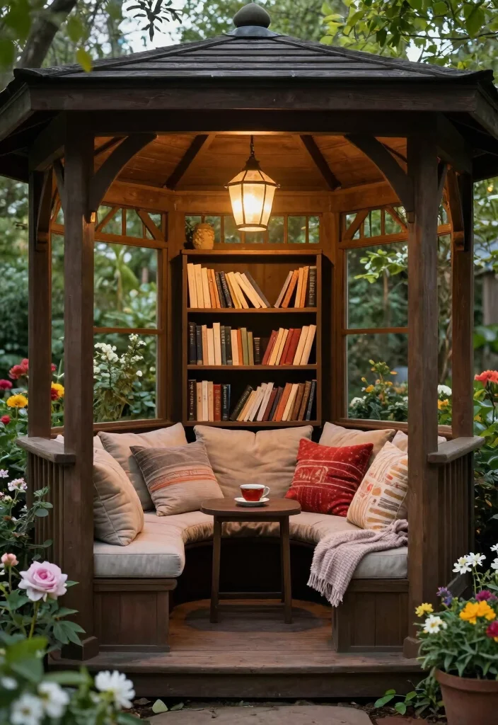 10 Corner Garden Gazebo Ideas to Use Space Smartly 23 10 Corner Garden Gazebo Ideas to Use Space Smartly 3. Cozy Corner Reading Nook 0
