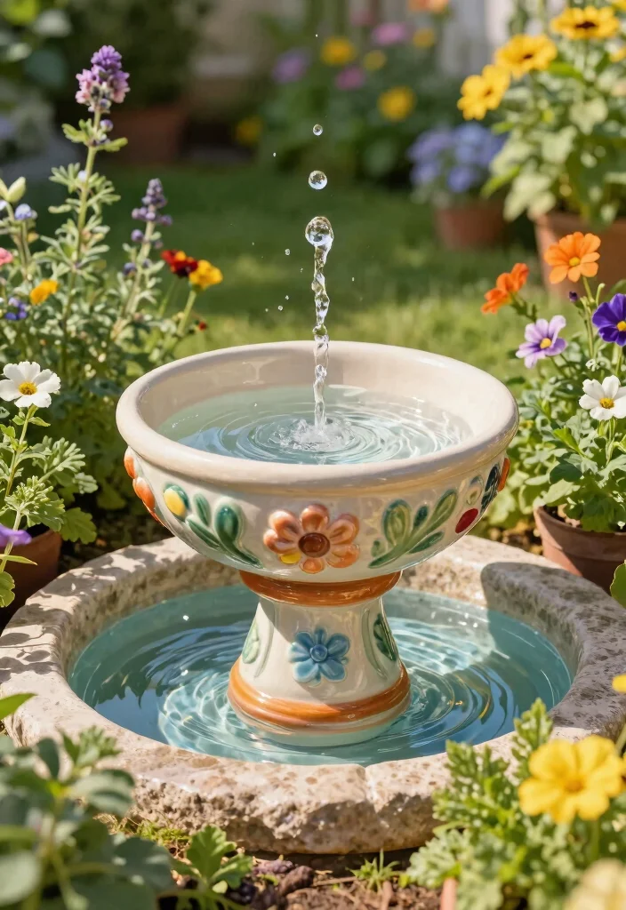 10 Courtyard Fountain Ideas for Elegant Outdoor Spaces 5. Bowl Fountain 0