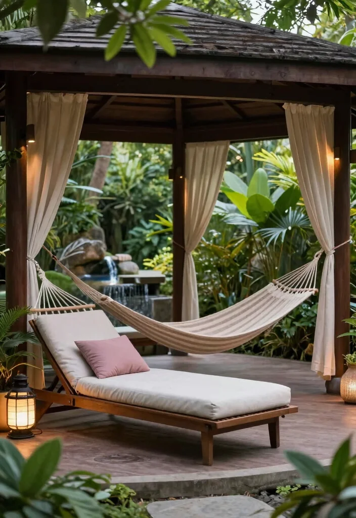 10 Cozy Gazebo Ideas for Comfortable Outdoor Retreats 8. Spa like Sanctuary 0