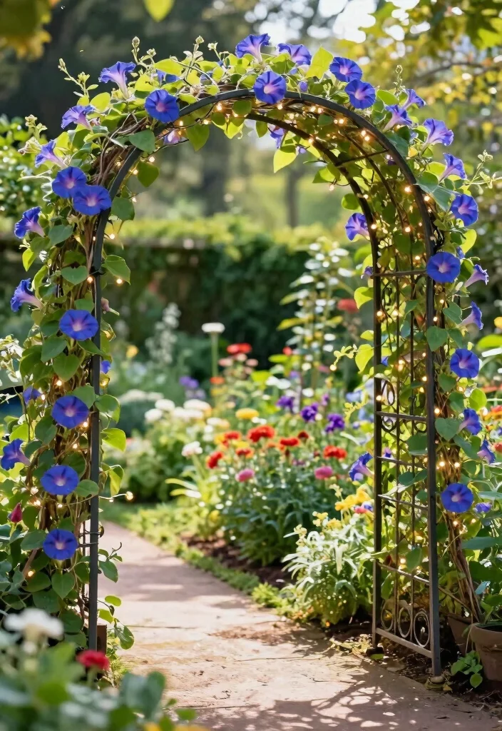10 DIY Morning Glory Trellis Ideas for Fast Growing Vines 5. Garden Arch Trellis 0