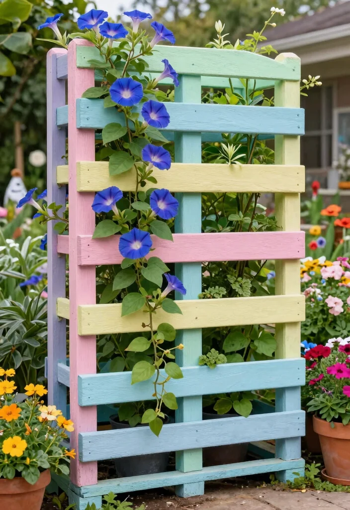 10 DIY Morning Glory Trellis Ideas for Fast Growing Vines 7. Pallet Trellis 0