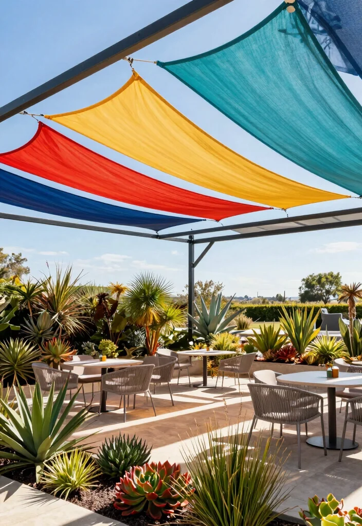 10 Desert Pergola Ideas for Hot Climate Outdoor Living 8. Shade Sail Pergola 0