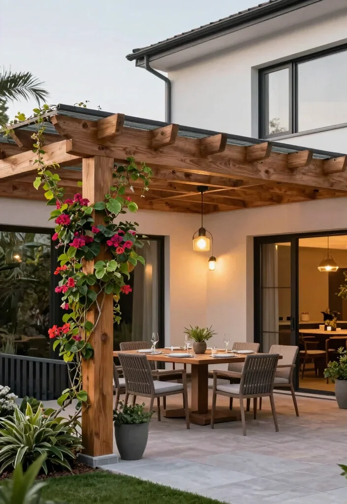 10 Desert Pergola Ideas for Hot Climate Outdoor Living 9. Attached Pergola 0