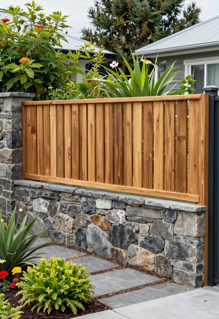 10 Fence Ideas in New Zealand for Modern Garden Boundaries 10. Combination Fencing 0