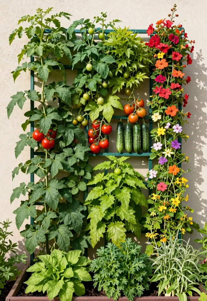10 Fence Trellis Ideas to Combine Privacy and Plant Support 4. Vertical Garden Trellis 0