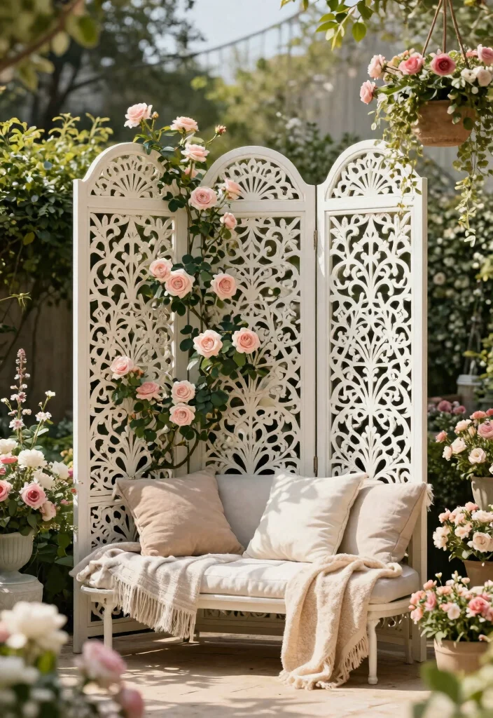 10 Fence Trellis Ideas to Combine Privacy and Plant Support 5. Decorative Privacy Panels 0