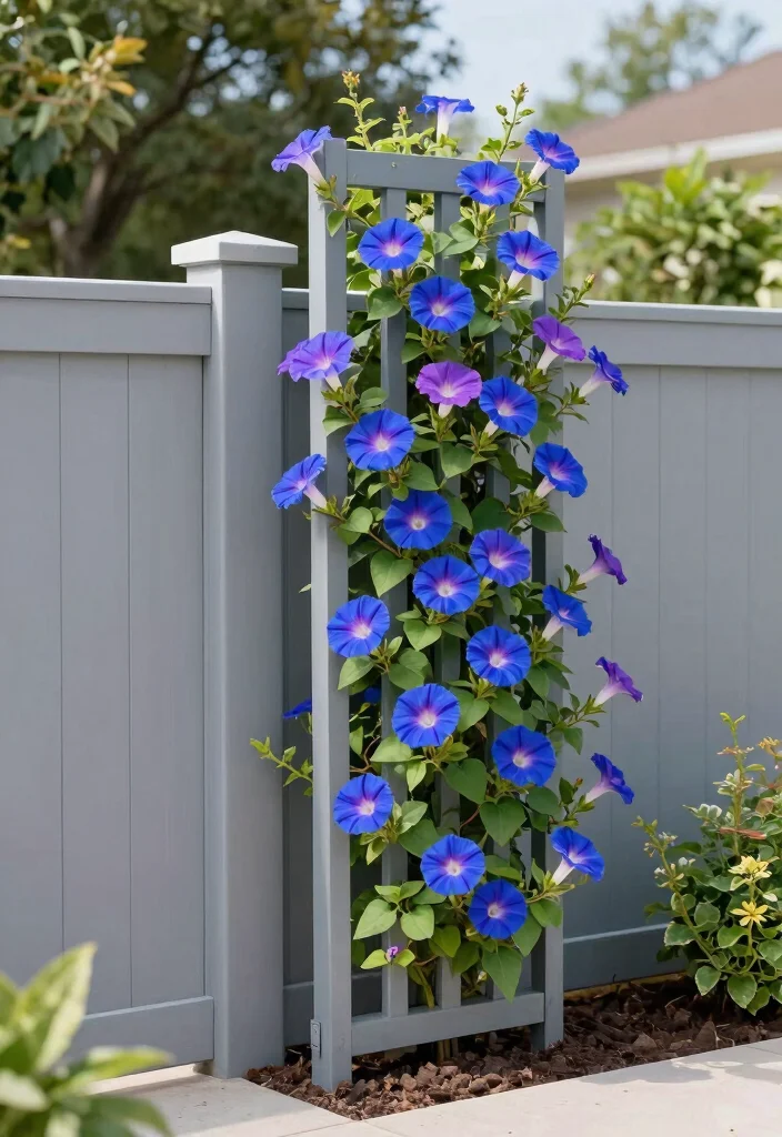 10 Fence Trellis Ideas to Combine Privacy and Plant Support 9. Vertical Slatted Trellis 0