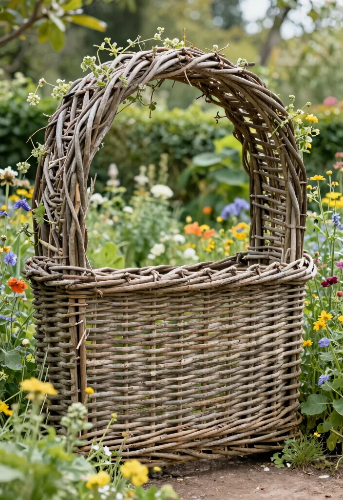 10 Field Fence Ideas for Backyards With a Rustic Look 2. Woven Willow Fence 0