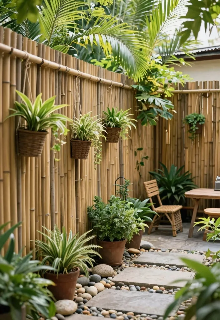 10 Front Yard Low Fence Ideas for Subtle Curb Appeal 8. Bamboo Fencing for Eco Friendly Appeal 0