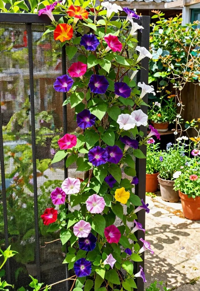 10 Garden Mesh Fence Ideas for Plants and Protection 1. Vertical Vines and Climbing Plants 0