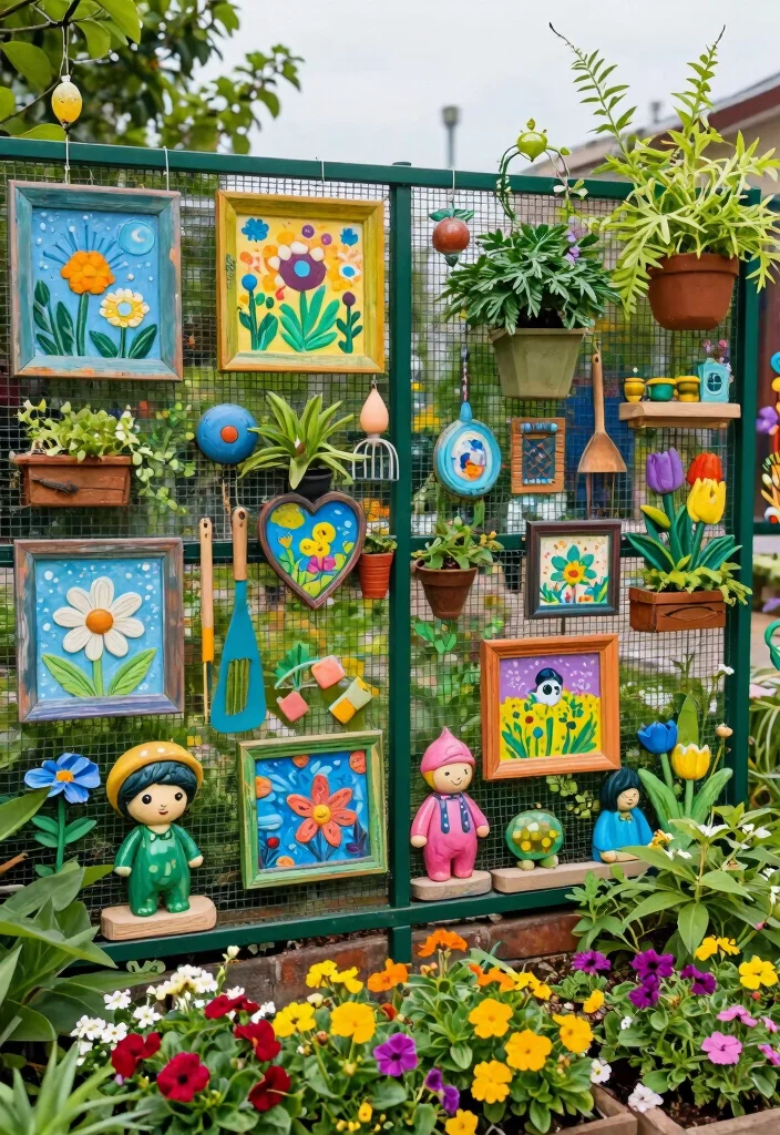 10 Garden Mesh Fence Ideas for Plants and Protection 10. Artistic Mesh Canvas 0