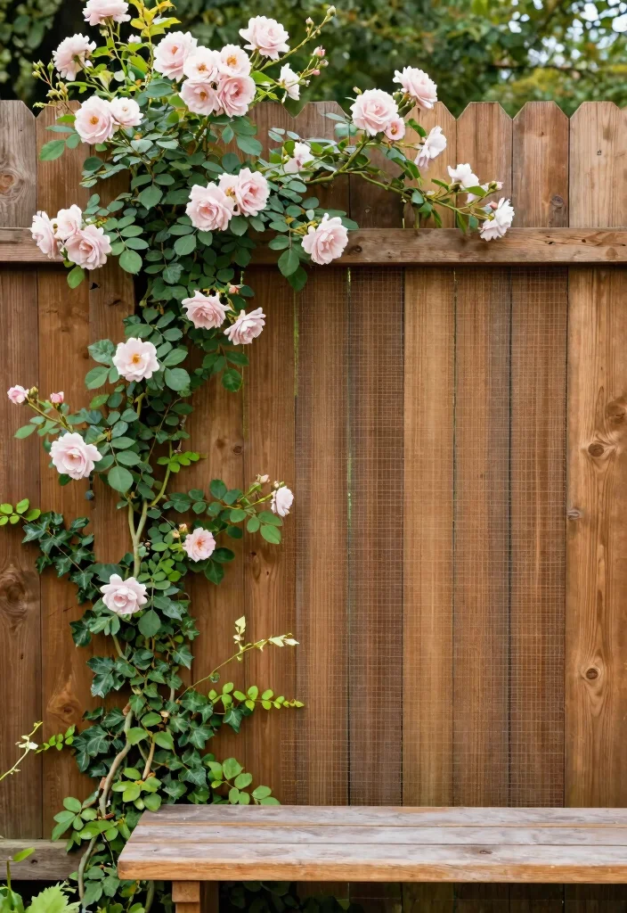 10 Garden Mesh Fence Ideas for Plants and Protection 8. Rustic Wooden Fence with Mesh Overlay 0